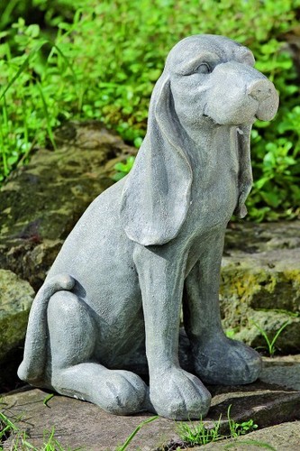 Gartenfigur hund sitzend - gartenfigur,
