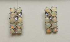 Opal, Tansanit - Ohrhänger, Ohrringe, Ohrstecker,  Sterlingsilber 925