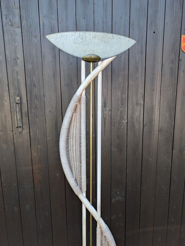Vintage rattan stehlampe - vintage,