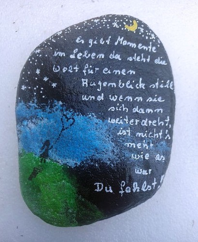 Handbemalter stein - stein, /