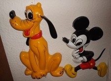 Micky, Goofy, Pluto - 4 halbplastische Figuren Ringenwald + Wagner, 60er Jahre