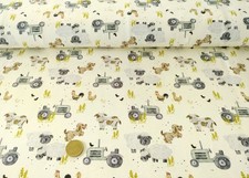 Happy farm ecru sweatstoff - farm,