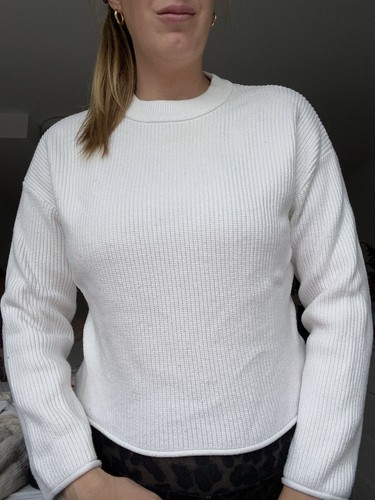 Strickpullover weiß rundhals