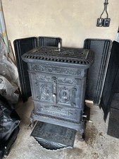 Antiker gusseiserner Kaminofen von De Dietrich & Niederbronn