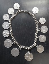 Dekorative lange Schützenkette mit 13 versch. Medaillen (7x aus Silber), ab 1925