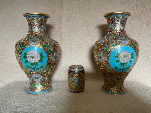 Zwei cloisonne vasen - zwei,