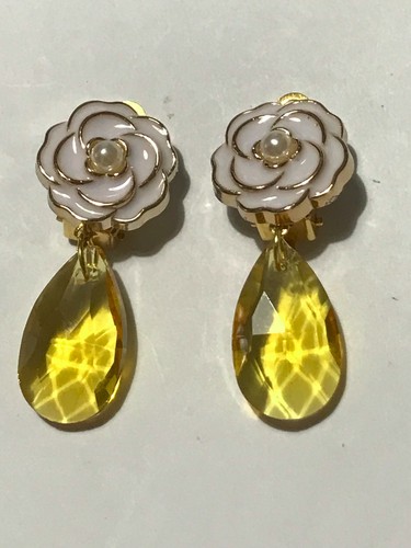 Ohrclips emaillierte blume - ohrclips,