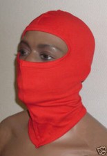 BALACLAVA 1 LOCH Ski Maske Sturmhaube Sturmmaske 100% Baumwolle Rot NEU