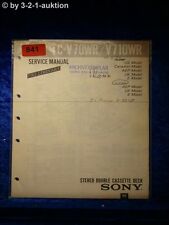 Sony Service Manual TC V70WR / V710WR Cassette Deck (#0841)