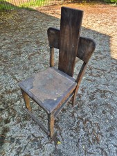 Holzstuhl Alt Einzelstück Unikat weil mit Brett an Rückenlehne Eigenbau Umbau