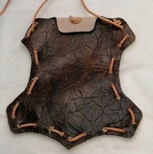 Echtes Leder kleiner BRUSTBEUTEL GÜRTELBEUTEL Unikat Handarbeit 2 GRAUTÖNE Kids