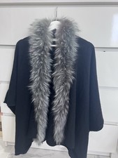 Insieme Kaschmir Echt-Pelz Cape, Poncho, Überwurfjacke