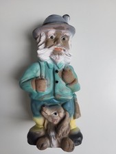 Gartenfigur, Jäger mit Hund, ähnlich Gartenzwerg, ca. 27,5 cm, A 105
