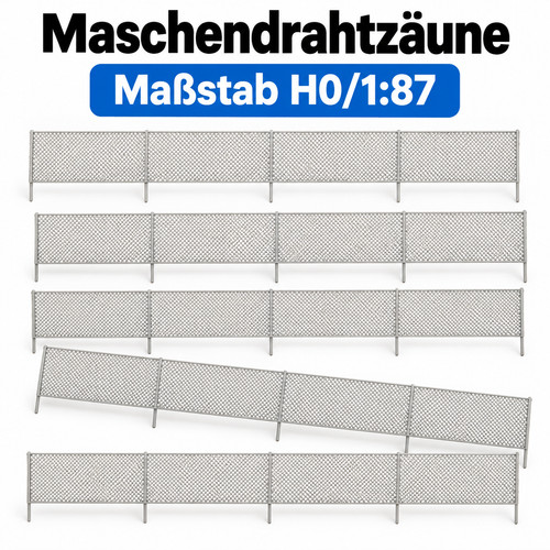10x maschendrahtzaun - h0,