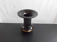 Vase Glasvase Schwarz / Gold Christine Hütte Germany Vasen Blumenvase H 20 cm