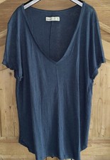 Abercrombie & Fitch T-Shirt Leinen Blau Gr. XL 40-42@@@