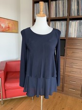 Seidenshirt, Hallhuber, Dunkelblau, Größe 34