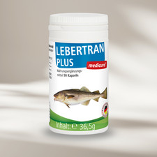 Lebertran Plus – Dorsch Lebertran mit Vitamin A & D – 90 Kapseln, Medicura