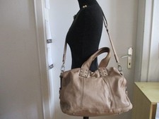 Schuhtzengel - Schulter.- u. Umhängetasche - beige - echtes Leder- guter Zustand