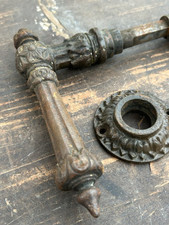 1 v 2 Antik Türgriffe Türklinke Haustür Türdrücker 1900 Rosetten Gründerzeit