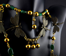 Kette Smaragd grün Messing