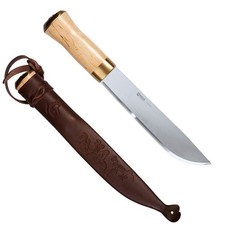 Helle LAPPLAND 70 mit 12C27 Sandvikstahl, Birkenholzgriff und Lederscheide