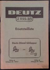 Deutz Schlepper D25 + D25 S Ersatzteilkatalog