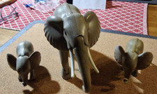 Playmobil großer Elefant + 2 Baby Elefanten Dschungel