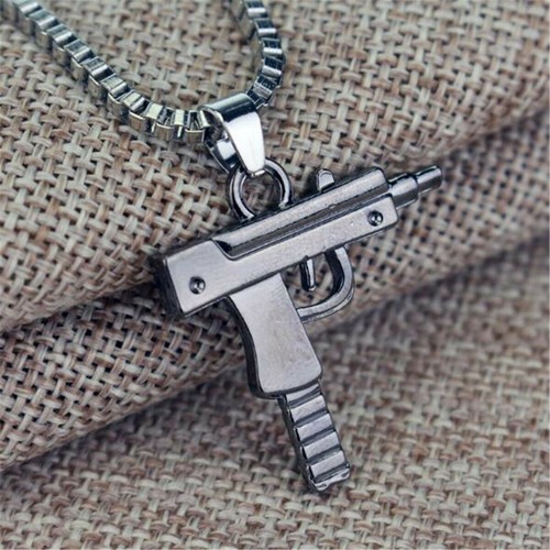 Pistolen halskette hip hop - halskette,