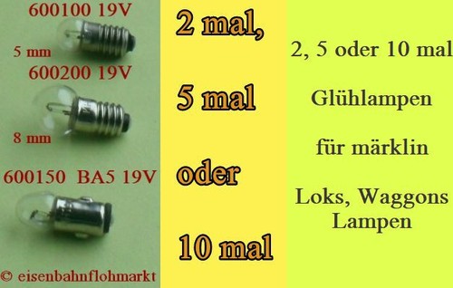 Glühlampen für - 2-5-10,