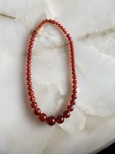 Vintage Bernsteinhalskette 60cm 59gramm Roter Bernstein Oliven