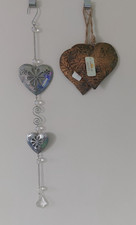 Formano silber Hängedeko +2x Herz Clayre&Eef kupfer farben Vintage Metall Deko