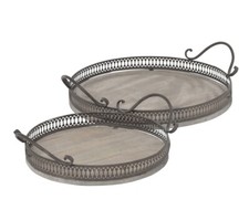 Tablett rund im Landhaus-Stil