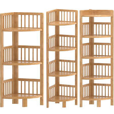 3/4/5 Ablagen Badregal Standregal Bambus Walnussholz Holzregal Eckregal Regal DE
