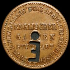 PFANDMARKE: 50 5/10 Flaschen, Kupfer. ENGLISCHER GARTEN STUTTGART / WÜRTTEMBERG.