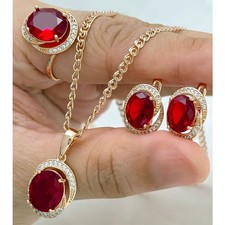 Rotes Zirkon Schmuckset