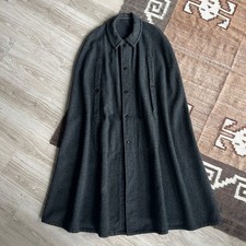 Vintage Woll Cape Umhang Grau