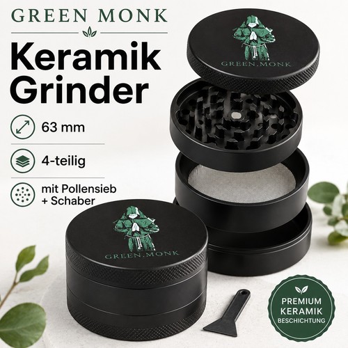 Keramik grinder 63mm schwarz - ,