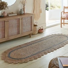 Ovaler Teppich Jute 100% Natur
