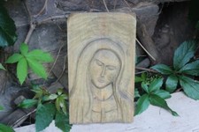 Madonna Marienbild Holz Relief