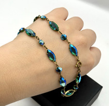 Gablonzer halskette blau - gablonzer,