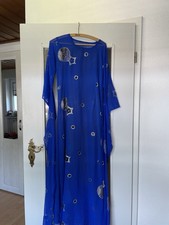 Kurdisches Kleid In Blau mit Grau Schwarz Sternchen Größe 35-38 Wie Neu