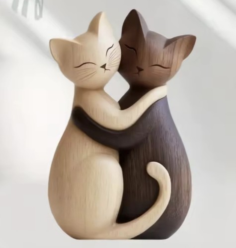 Holzfiguren tiere katzen - holzfiguren,
