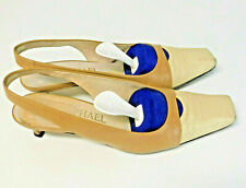 RAPHAEL Cologne Damen Schuhe Sling Pumps Leder - Gr. 39,5 - sand / creme