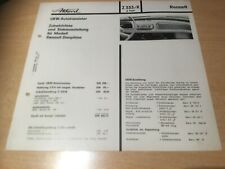 Renault Dauphine Akkord Z333/K 6 Volt  Autoradio Zubehörliste / Einbauanleitung 