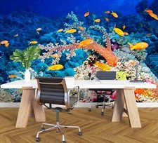 3D See Fisch Q1829 Tapete Wandgemälde Fototapete Selbstklebend Kay