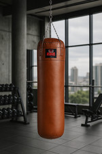 Premium Boxsack aus echtem Leder 130 x 35 cm 40 kg braun