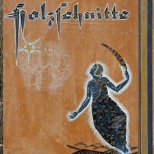 Art Deco Wien Expressionismus Flügelmappe handbemalt Feder in Gold und Schwarz