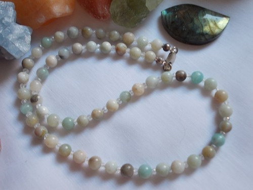 Amazonit kette 6mm kugeln mit - 6mm,