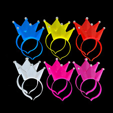 2x LED Haarreif KRONE in 7 Farben blinkend leuchtend Prinzessin König Party